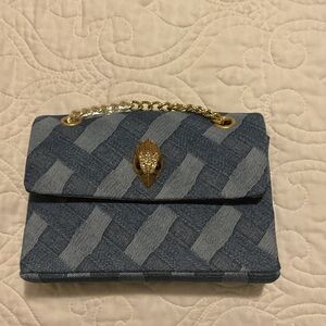Kurt Geiger Blue Clutch with Gold Chain
